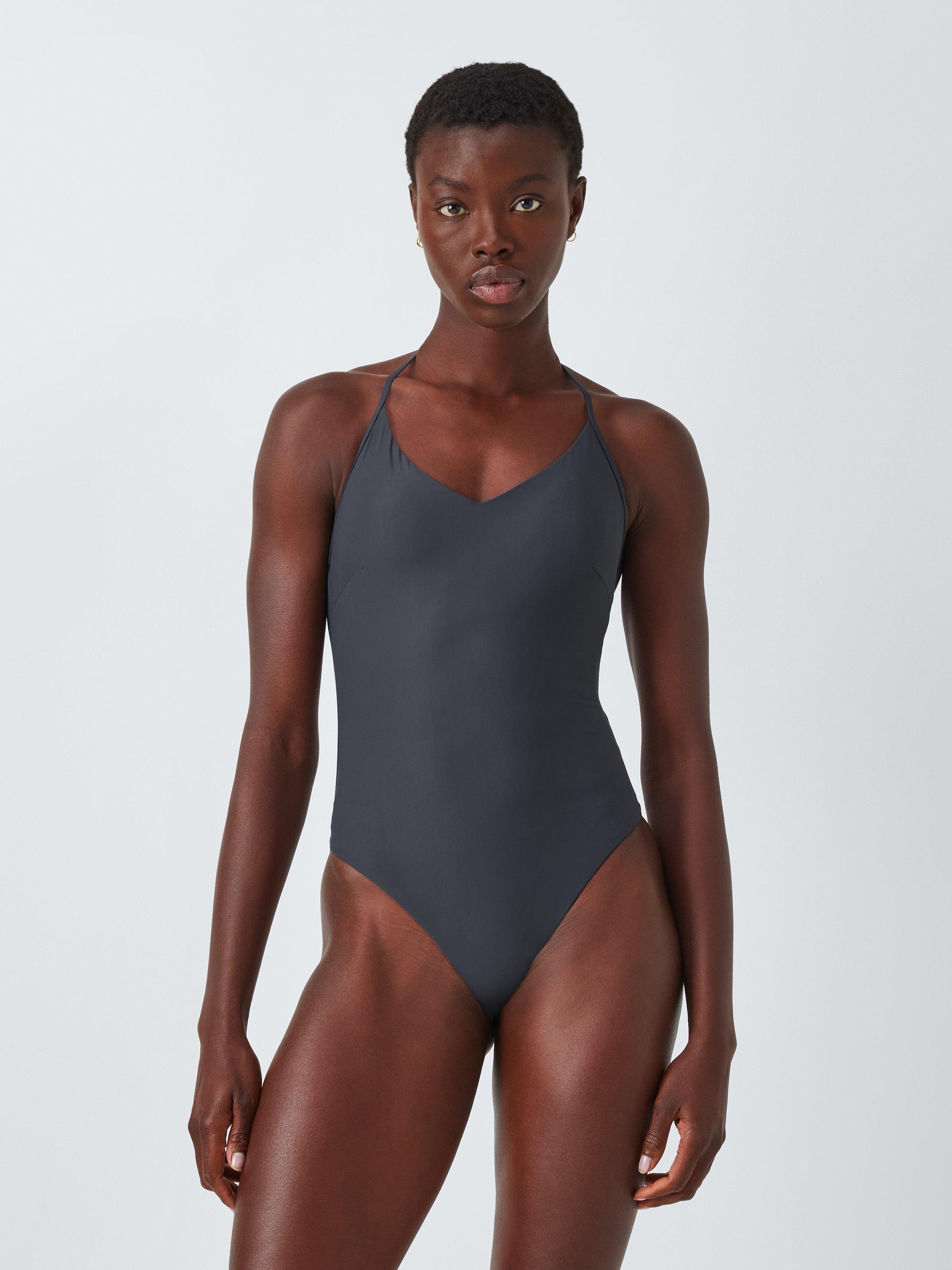 Product image 1 of 6, which shows John Lewis Marlin Halterneck Swimsuit, Ink, 8