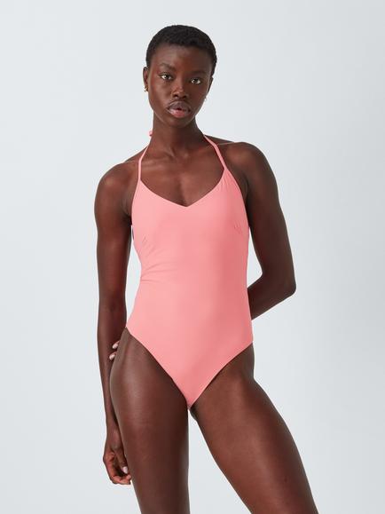 John Lewis Marlin Halterneck Swimsuit, Pink