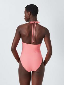 John Lewis Marlin Halterneck Swimsuit - view 2, Pink