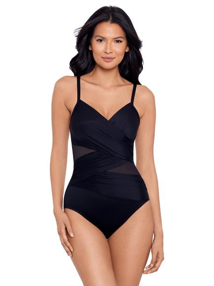 Miraclesuit Solid Mystique Swimsuit, Black, Black