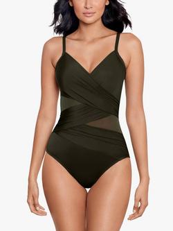 Miraclesuit Solid Mystique Swimsuit, Green Khaki, Green Khaki