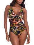Miraclesuit Rock Solid Captivate Swimsuit, Black/Floral