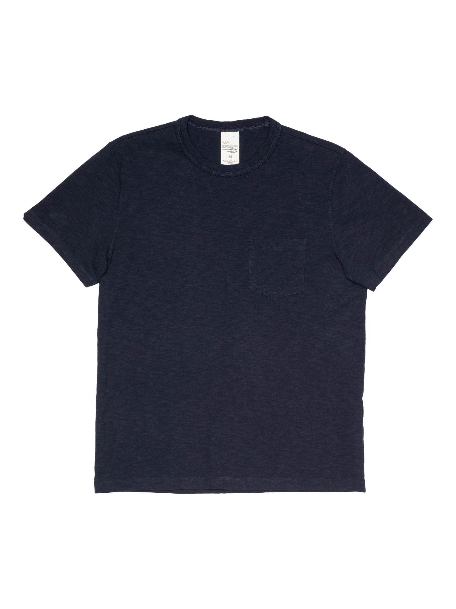 Product image 1 of 4, which shows Nudie Jeans Roy Cotton Slub T-Shirt, Blueberry, S