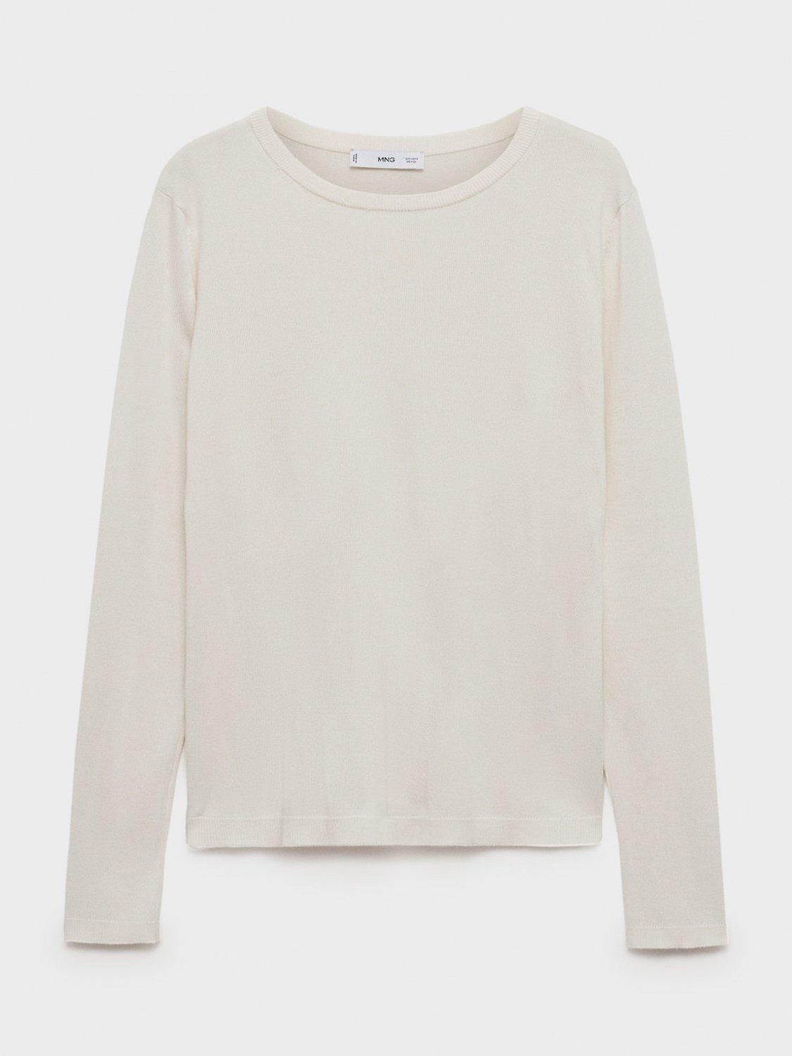 Product image 3 of 6, which shows Mango Lucca Fine Knit Jumper, Light Beige, XL