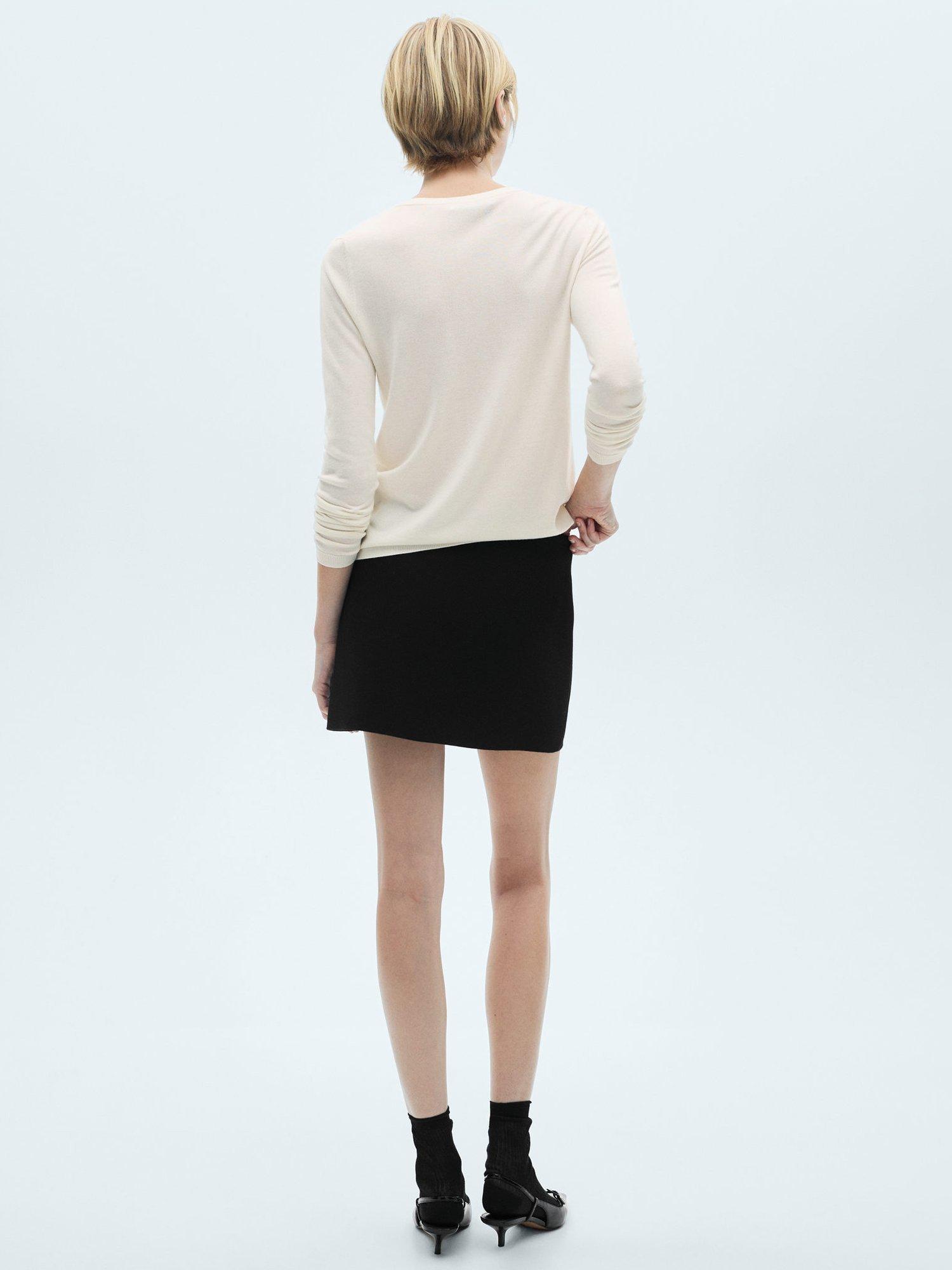 Product image 4 of 6, which shows Mango Lucca Fine Knit Jumper, Light Beige, XL