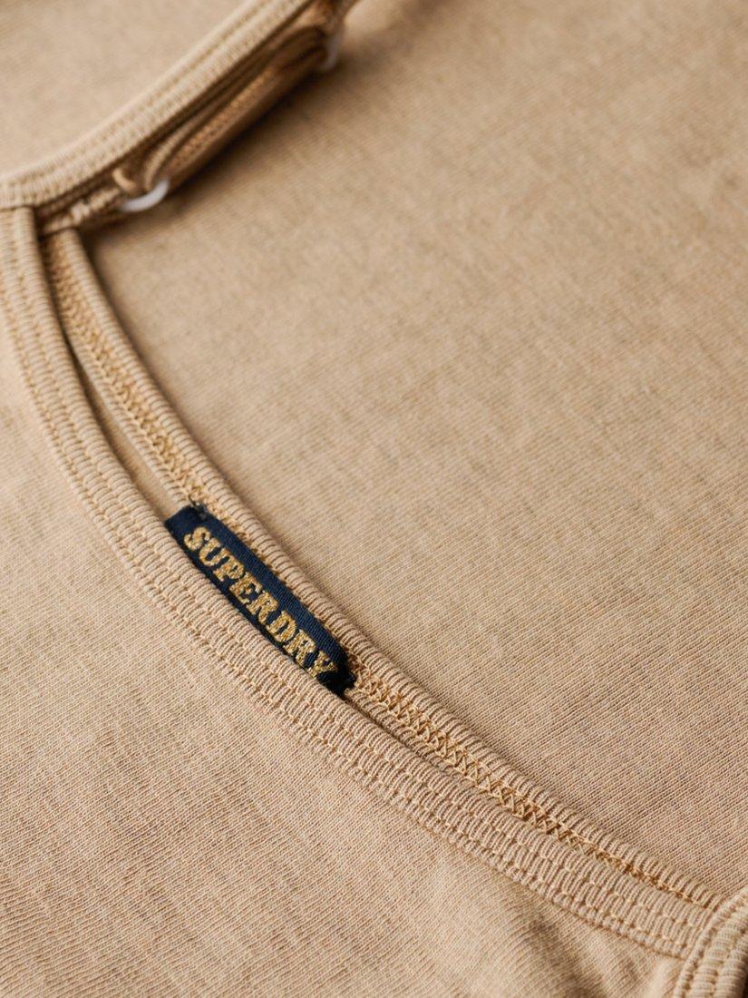 Product image 5 of 5, which shows Superdry Fine Rib Cami Vest Top, Crockery Brown Marl, 8