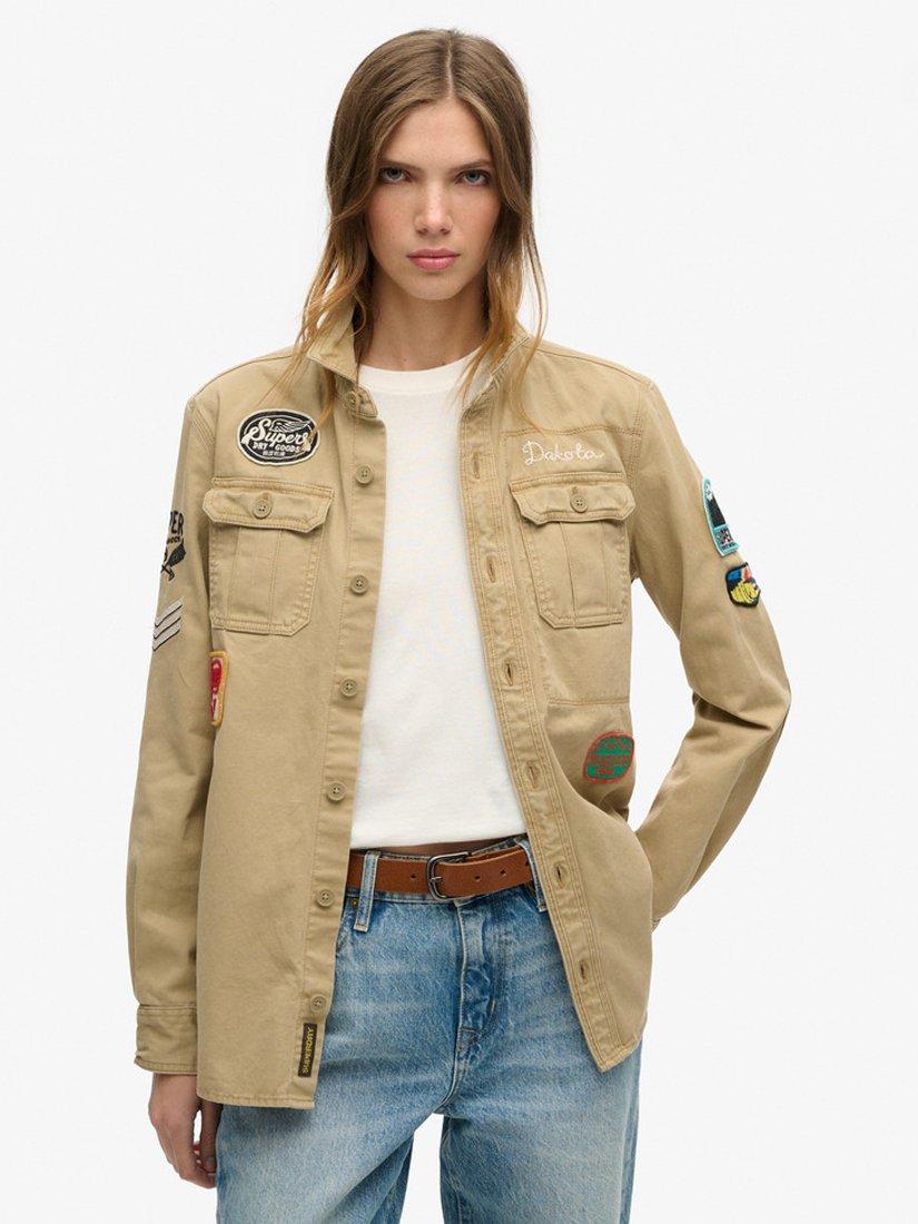 Product image 1 of 5, which shows Superdry Scout Shirt, Classic Tan Brown, 8