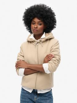 Superdry Borg Lined Zip Hoodie, Cobblestone Grey, Cobblestone Grey