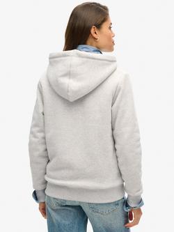 Superdry Borg Lined Zip Hoodie - view 2, Glacier Grey Marl