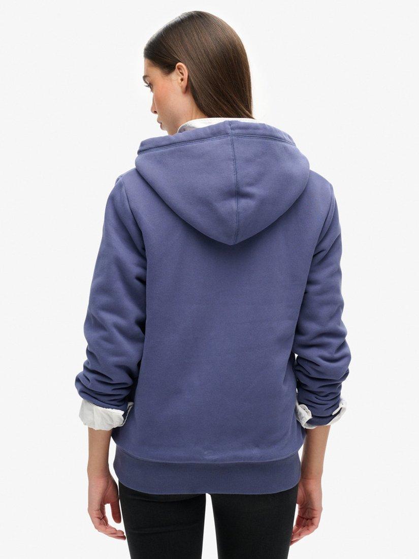 Product image 2 of 4, which shows Superdry Borg Lined Zip Hoodie, Mariner Navy, 8