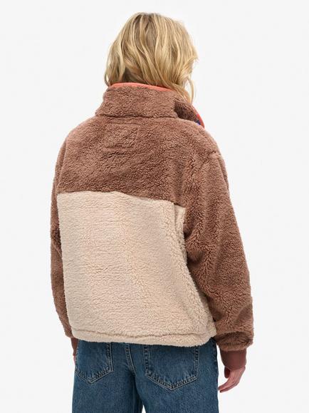 Superdry Super Soft Mash Up Henley Jumper - view 2, Nutmeg Spice Brown