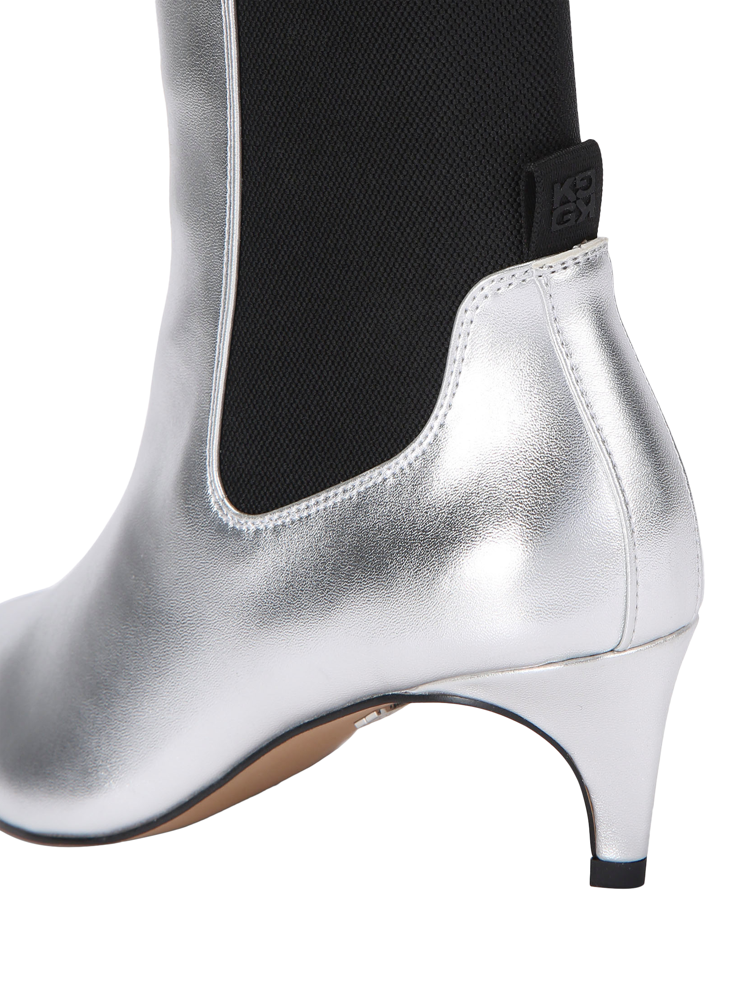 KG Kurt Geiger Trace Metallic Ankle Boots Silver