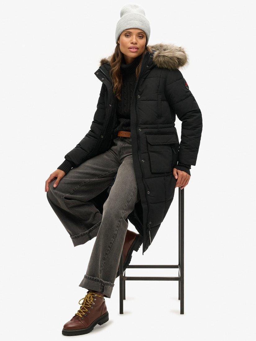 Product image 3 of 4, which shows Superdry Soft Rib Beanie Hat, Chalk Grey Marl