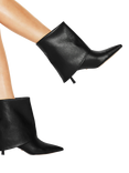 KG Kurt Geiger Fierce Foldover Pointed Heeled Ankle Boots, Black