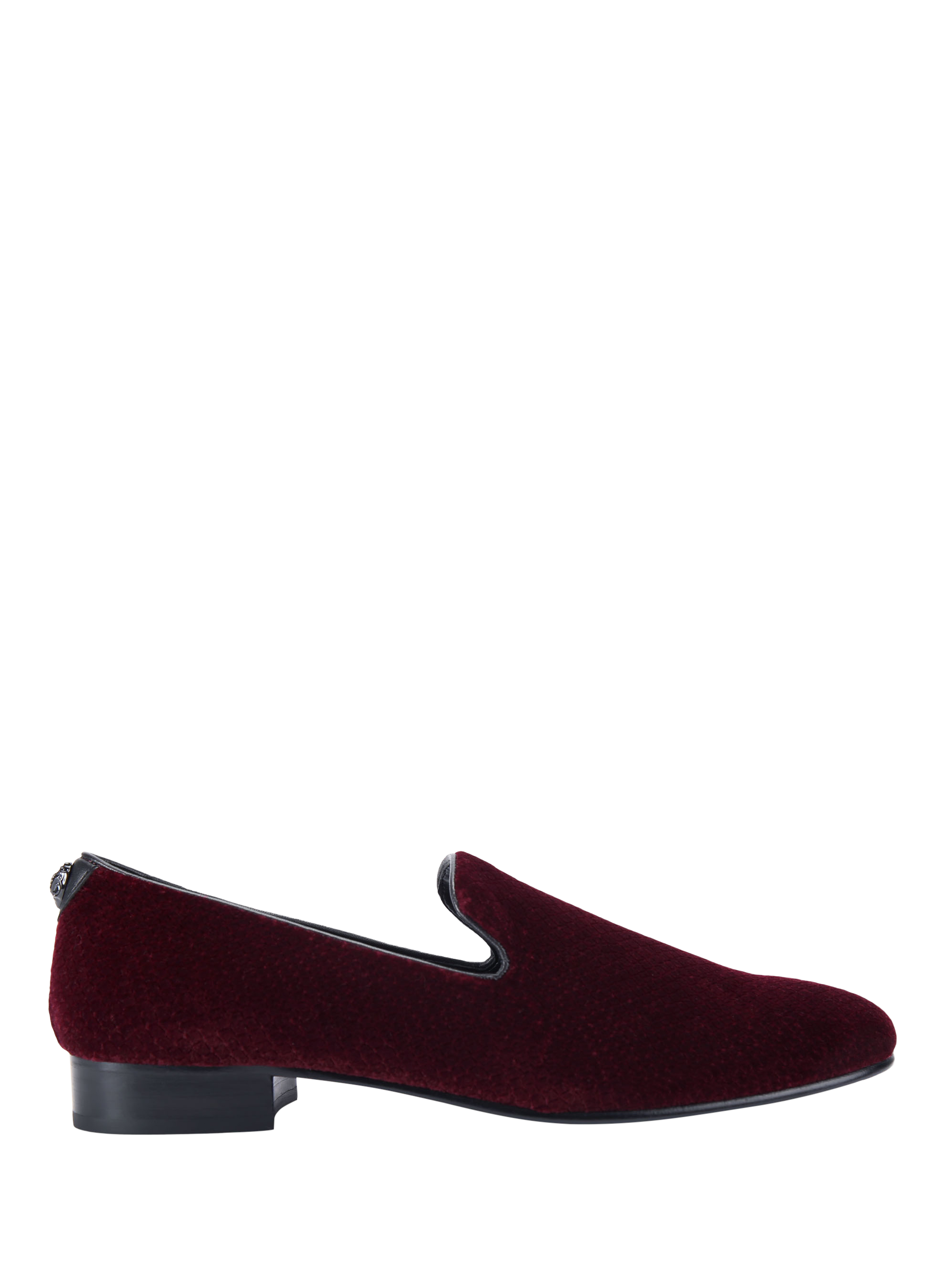 Product image 1 of 5, which shows Kurt Geiger London Ace Velvet Loafers, Wine, 6