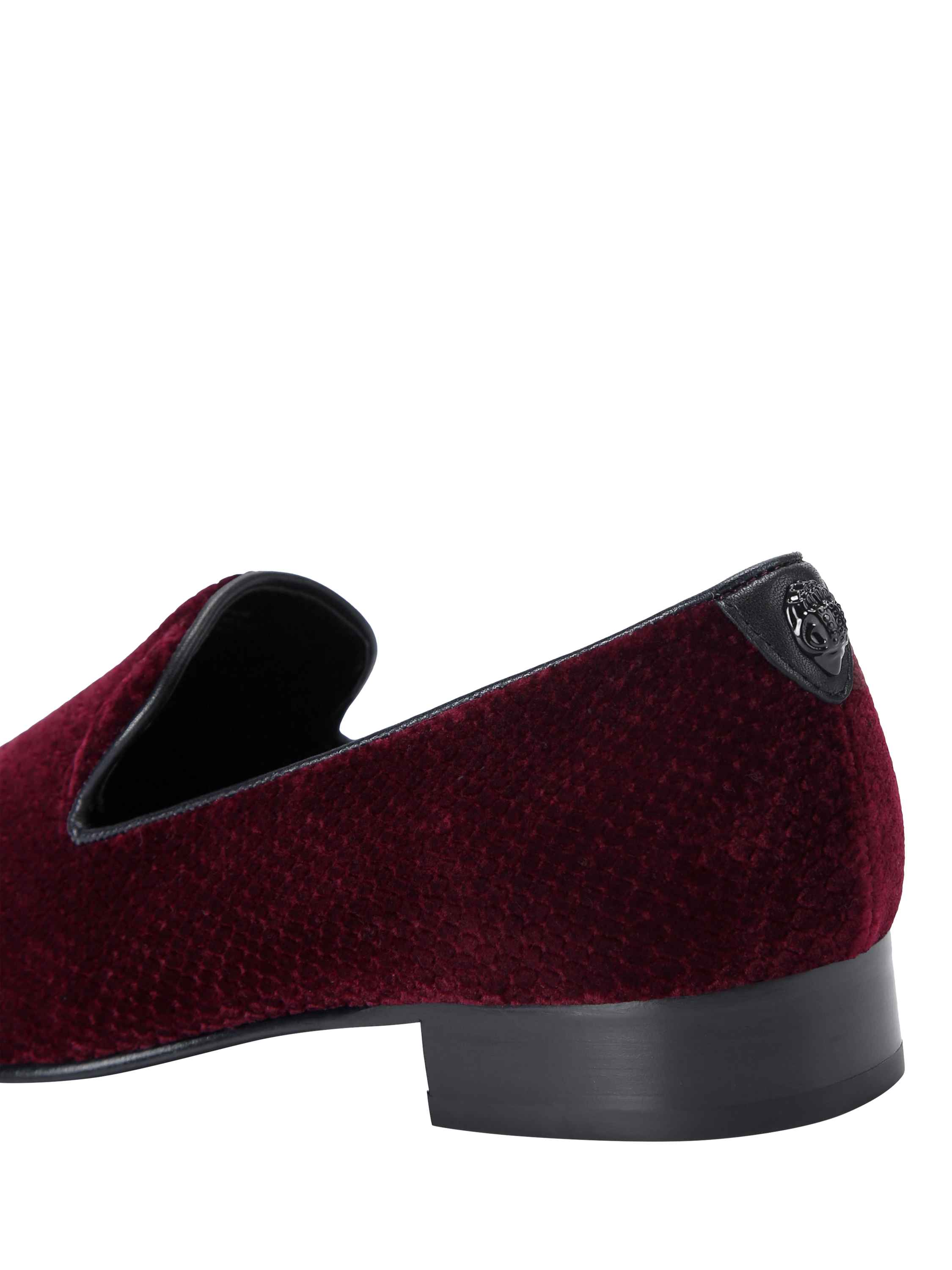 Product image 4 of 5, which shows Kurt Geiger London Ace Velvet Loafers, Wine, 6
