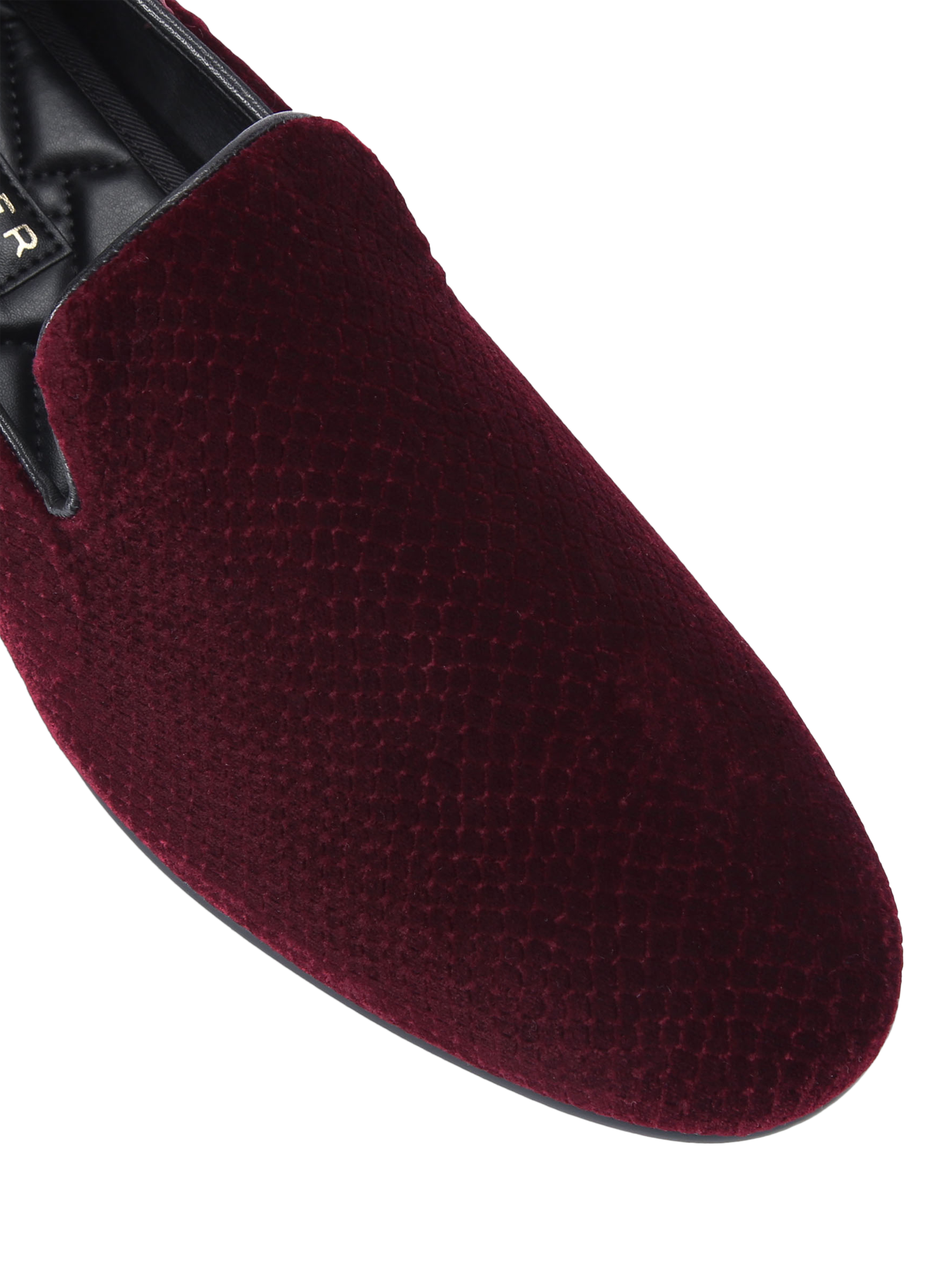 Product image 5 of 5, which shows Kurt Geiger London Ace Velvet Loafers, Wine, 6