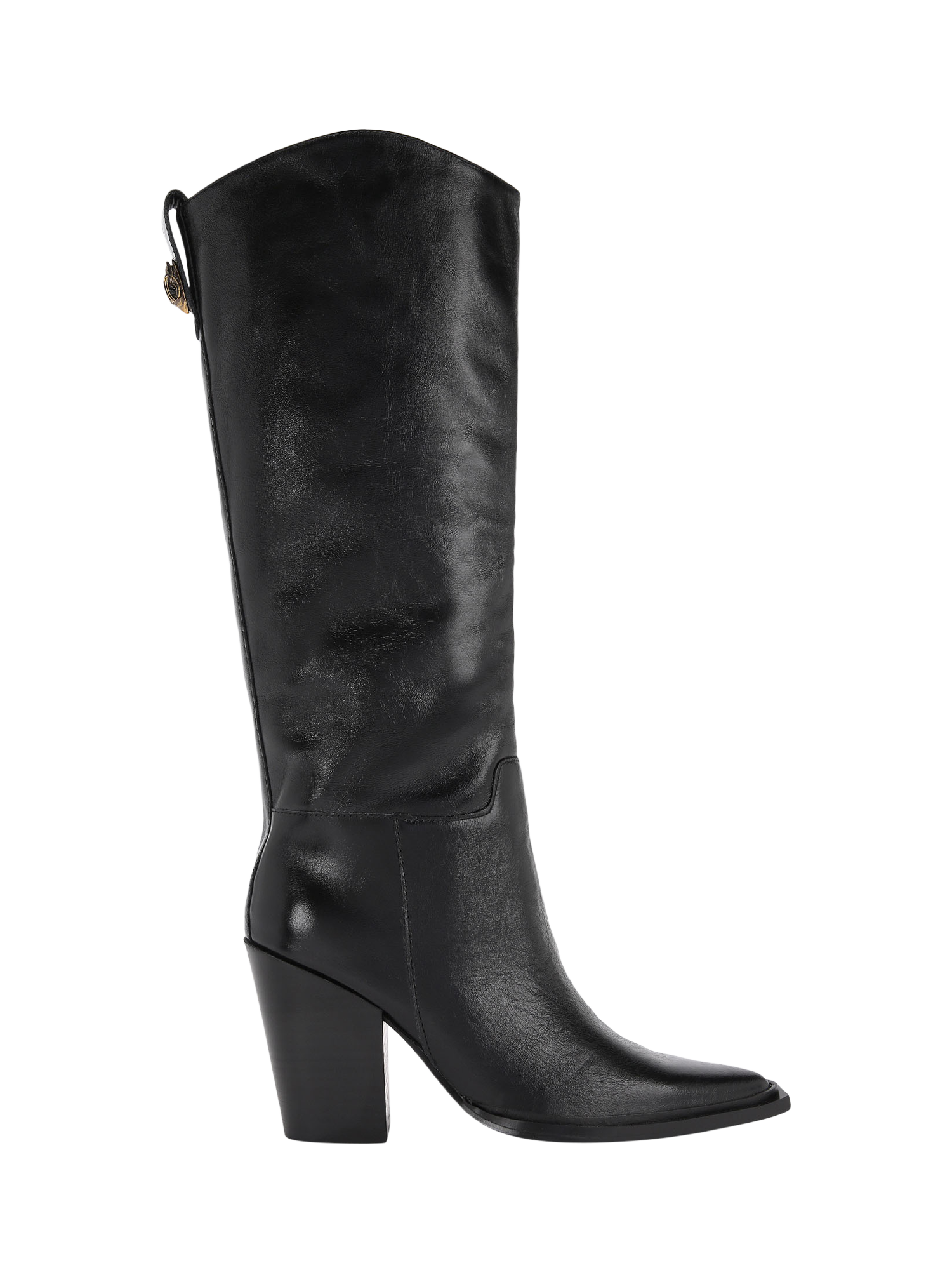 Kurt Geiger London Billy Leather Pointed Knee High Boots Black