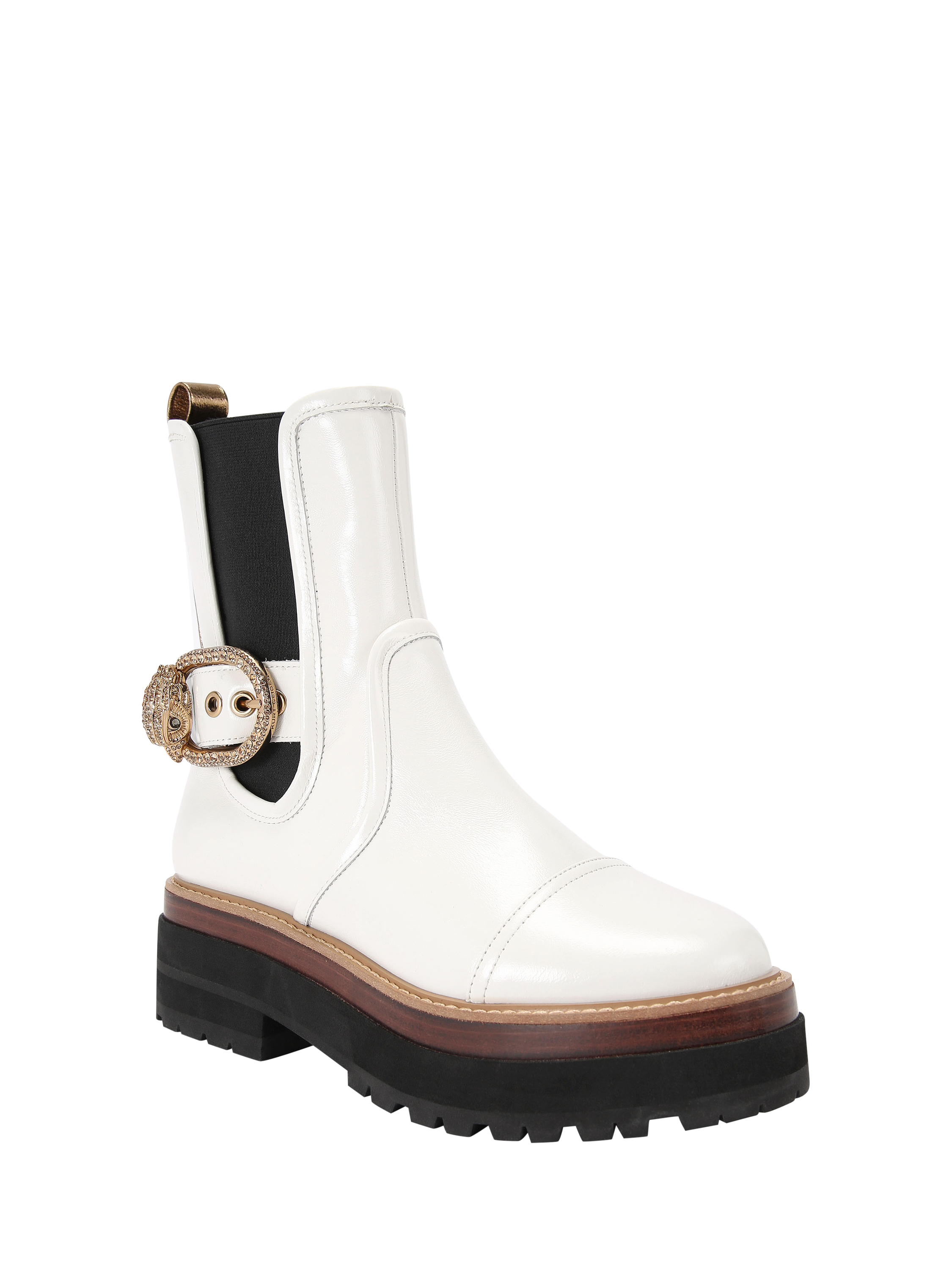 Kurt Geiger London Mayfair Leather Chunky Chelsea Boots, Putty