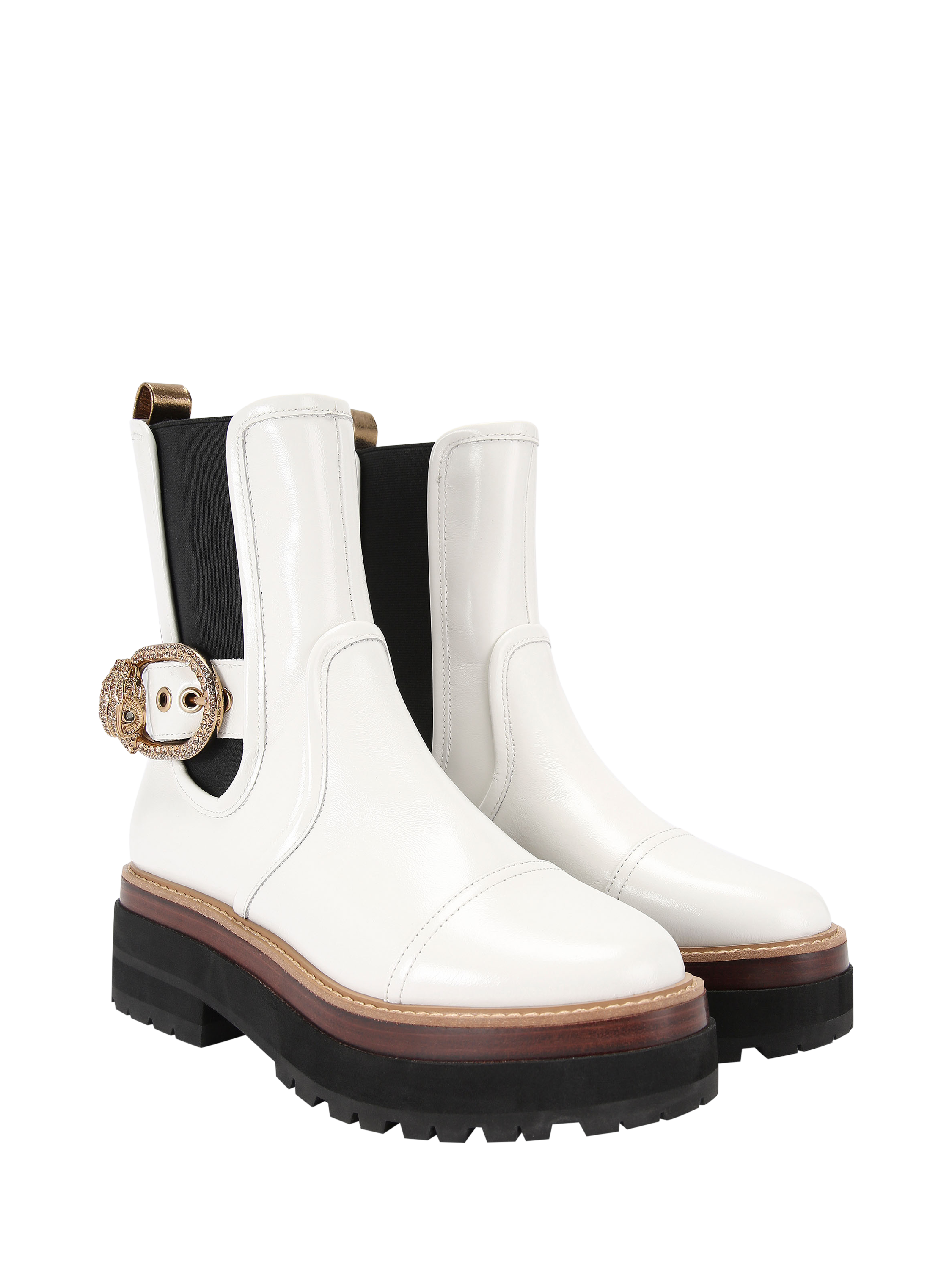 Kurt Geiger London Mayfair Leather Chunky Chelsea Boots, Putty