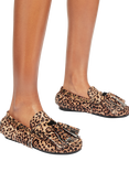 Kurt Geiger London Leopard Leather Tassel Fringe Moccasins, Brown