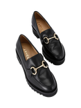 Carvela Chester Leather Slip On Chunky Loafers, Black