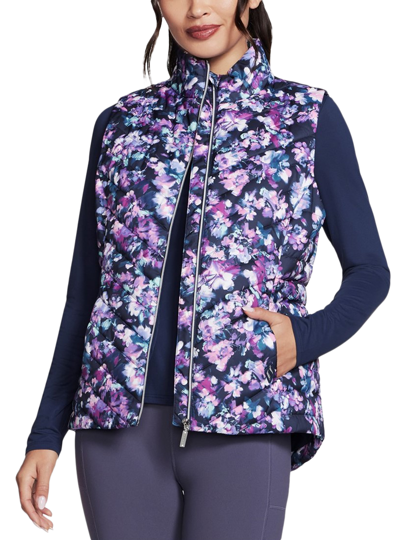 Product image 1 of 3, which shows Skechers Women's Go Shield Misty Gilet, Blue/Lavender, S
