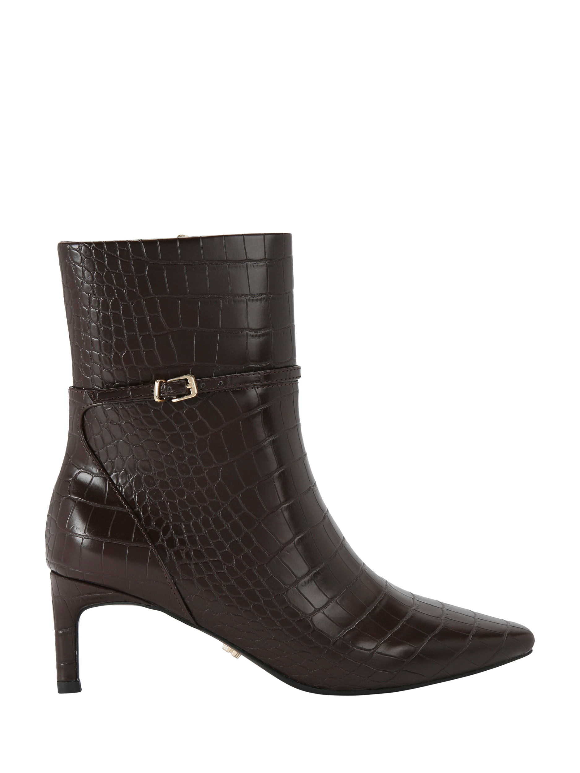 Carvela Impress Croc Embossed Ankle Boots Black