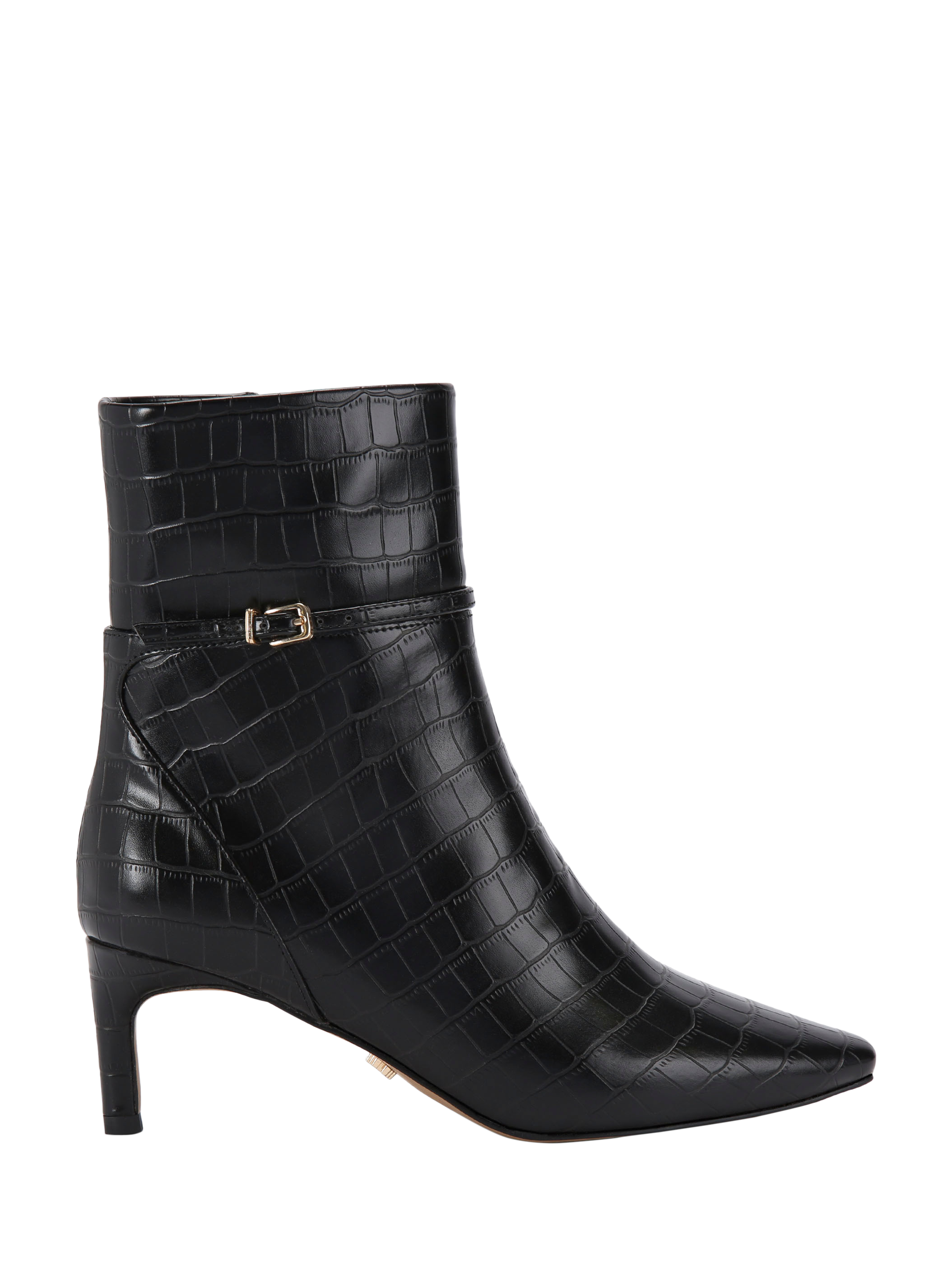 Carvela Impress Croc Embossed Ankle Boots Black