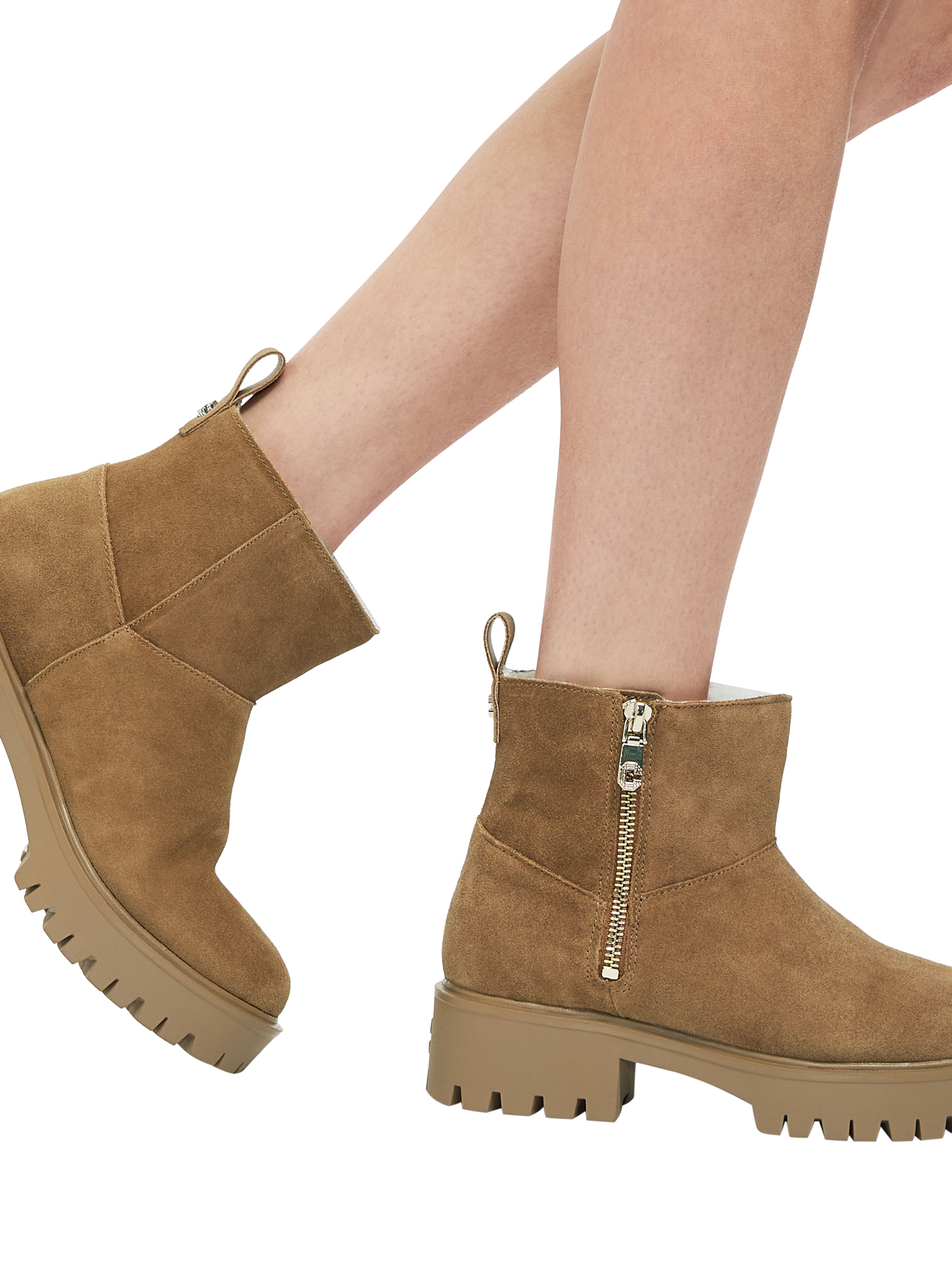 Carvela Limit Suede Faux Fur Lined Zip Ankle Boots