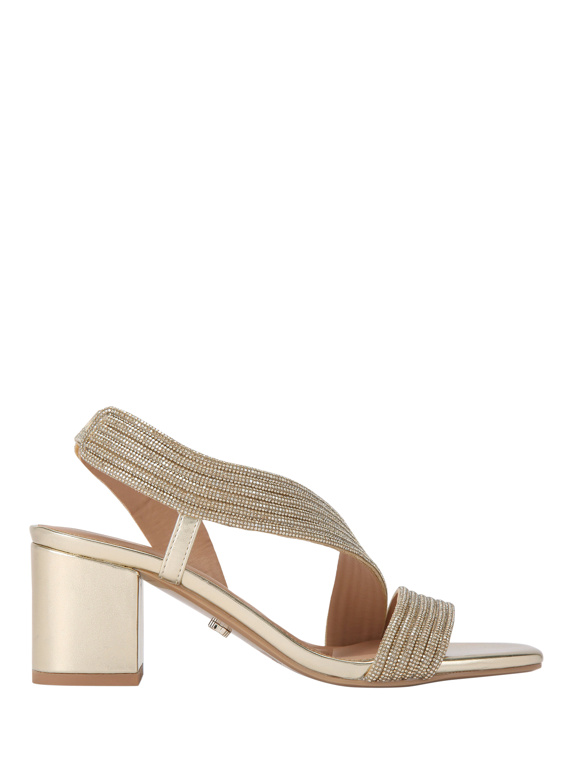 Carvela Gala Jewel Block Heeled Sandals Gold