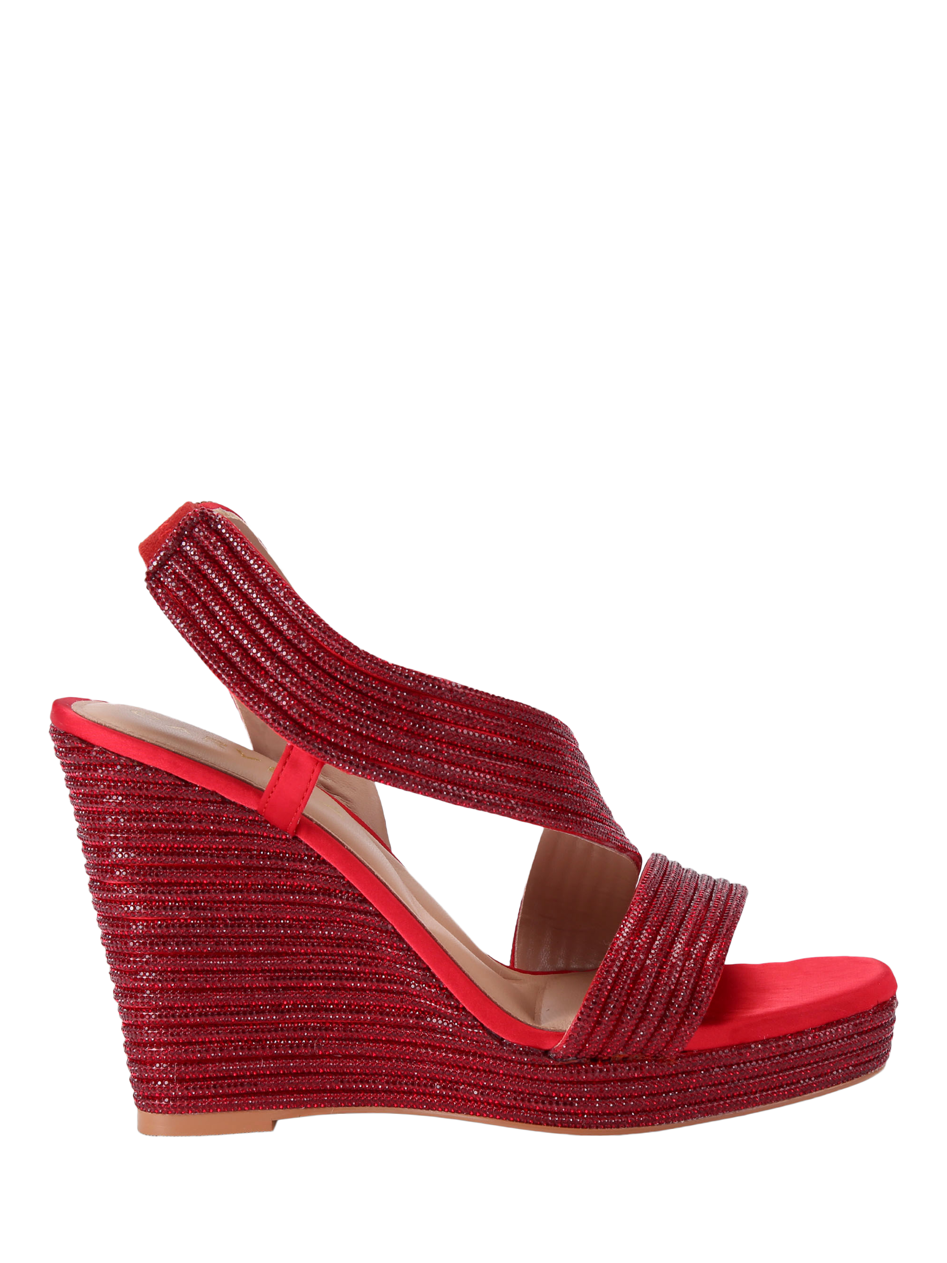 Carvela Gala Wedge Jewel Heel Espadrilles Red