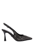 Carvela Catwalk 85 Embellished Pointed Slingback Courts, Black/Multi