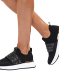 Carvela Flare Sparkle Trainers, Black