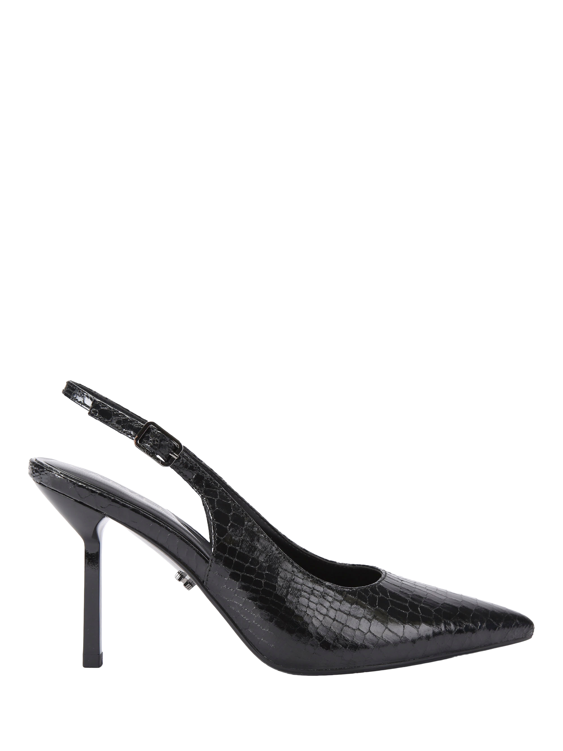 Carvela Passion Croc Effect Pointed Slingback Courts, Black