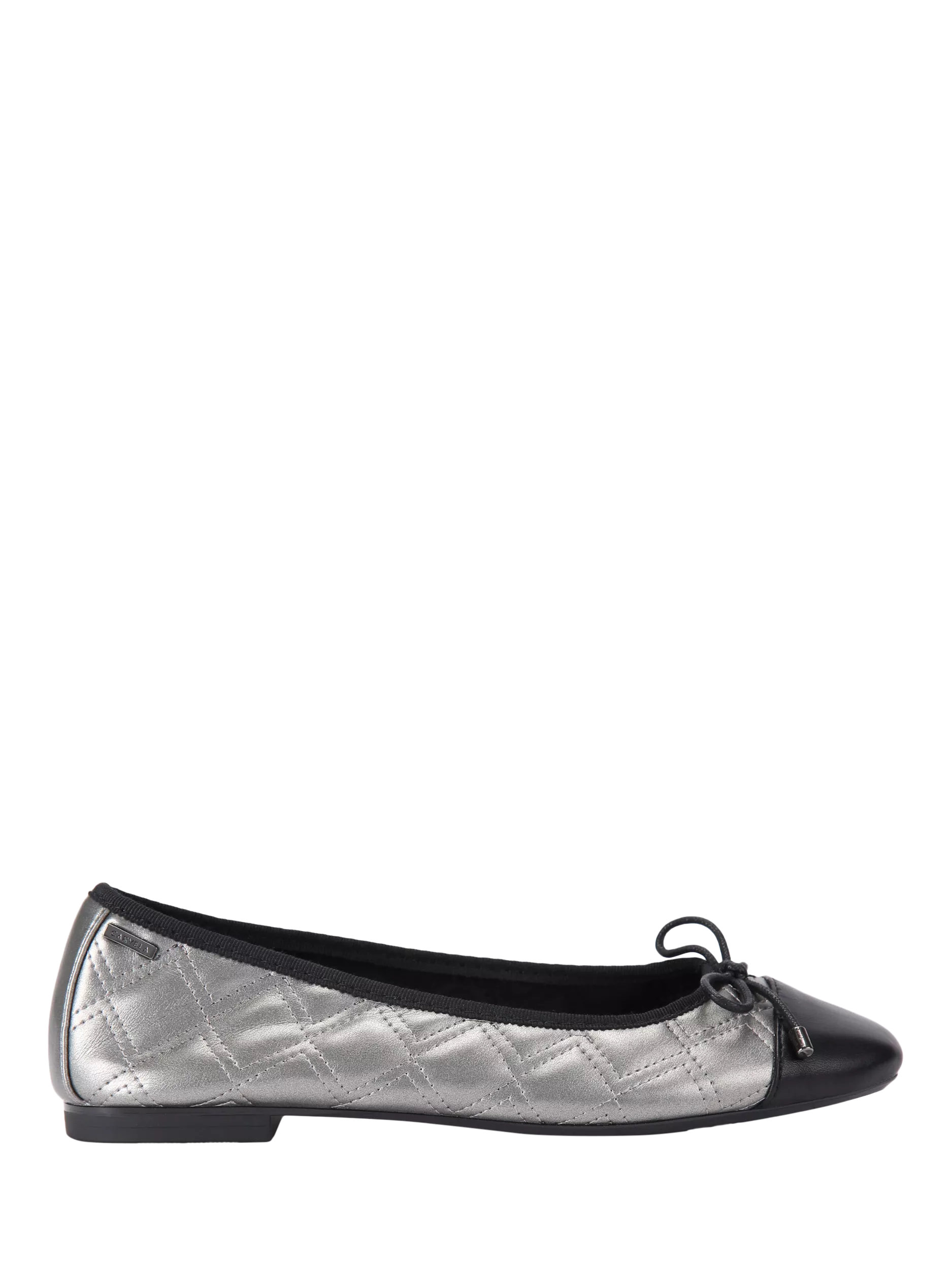 Carvela Prima Quilted Ballet Pumps Grey Gunmetal