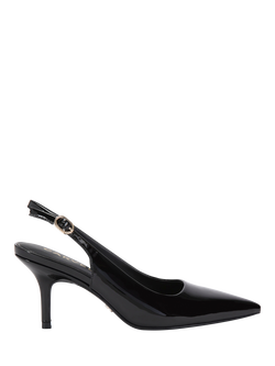 Carvela Spirit Slingback Pointed Heeled Courts, Black, Black