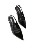 Carvela Spirit Slingback Pointed Heeled Courts, Black