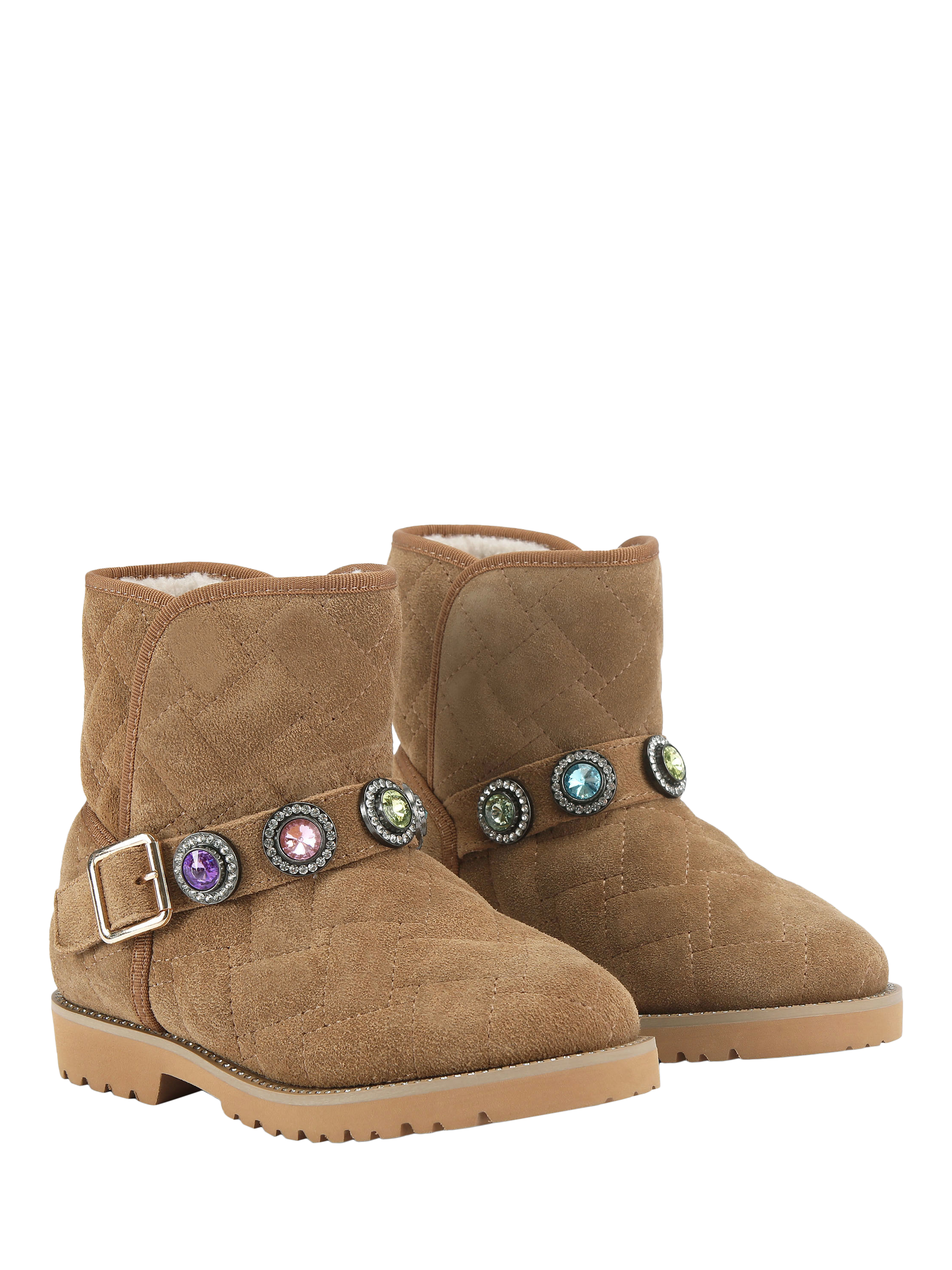 Product image 4 of 4, which shows Kurt Geiger London Kids' Mini Orson Ankle Boots, Brown Tan, 2