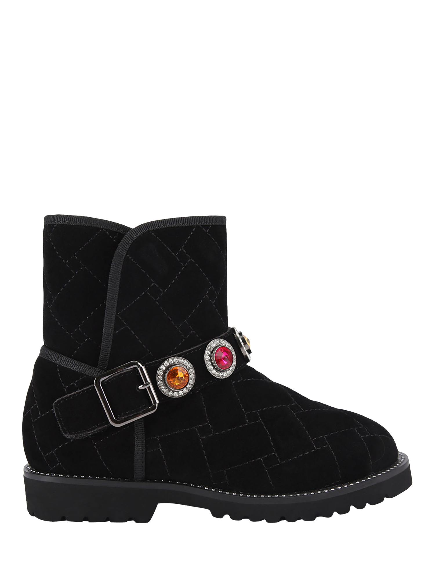 Product image 1 of 4, which shows Kurt Geiger London Kids' Mini Orson Ankle Boots, Black Black, 2