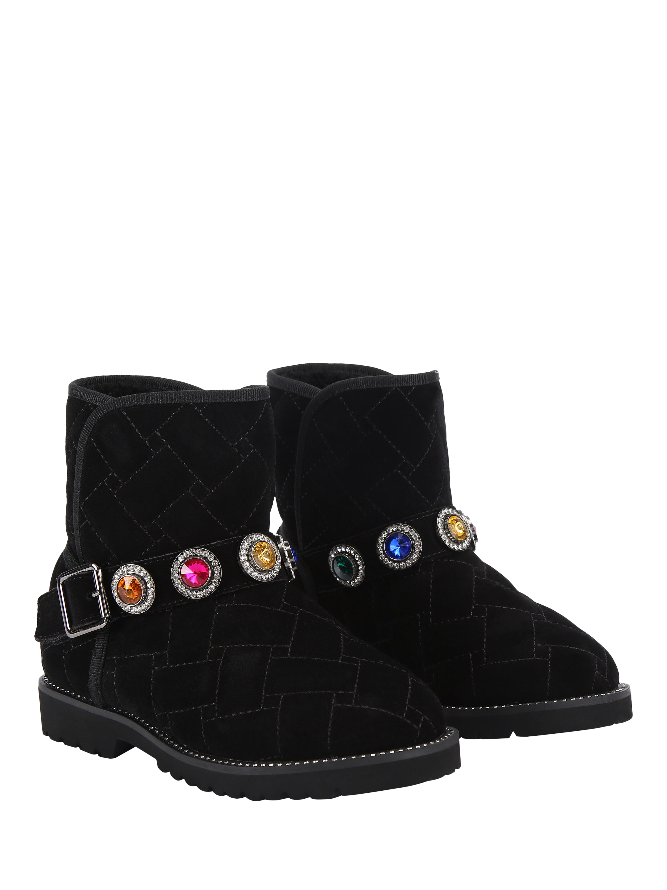Product image 4 of 4, which shows Kurt Geiger London Kids' Mini Orson Ankle Boots, Black Black, 2