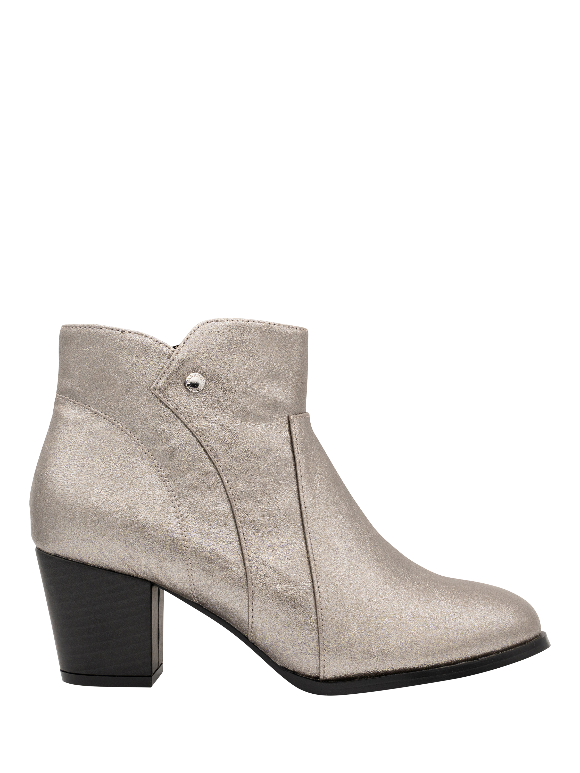 Paradox London Belinda Wide Fit Metallic Ankle Boots Pewter