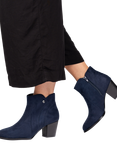 Paradox London Beatrice Wide Fit Block Heeled Boots, Navy