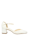 Paradox London Charla Satin Lace Block Heeled Sandals, Ivory