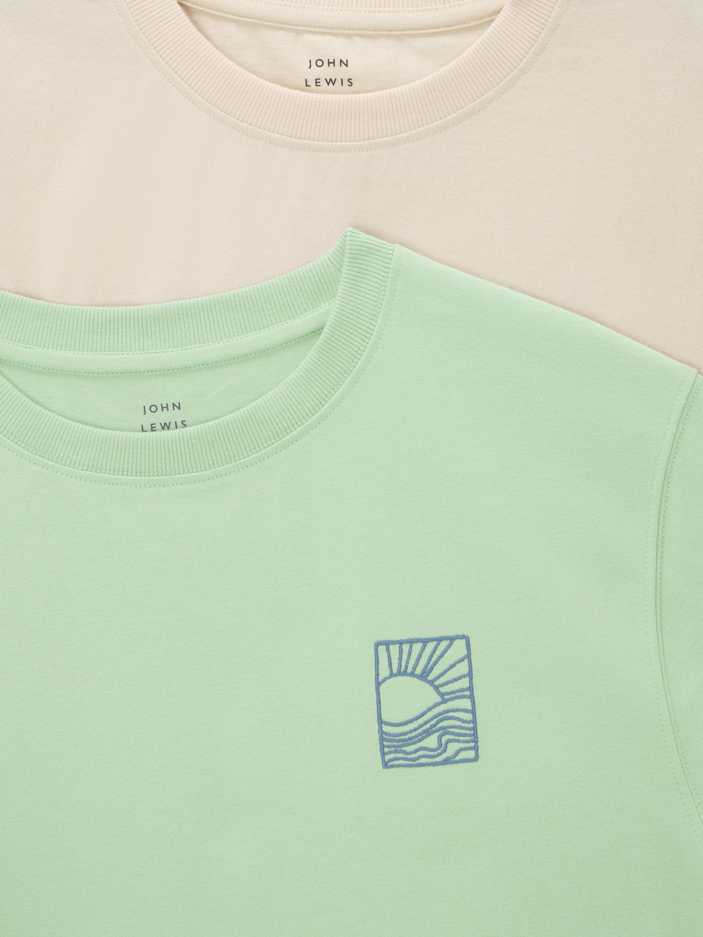 Product image 3 of 7, which shows John Lewis Kids' Stripe/Sun Graphic T-Shirts, Multi, 9 years