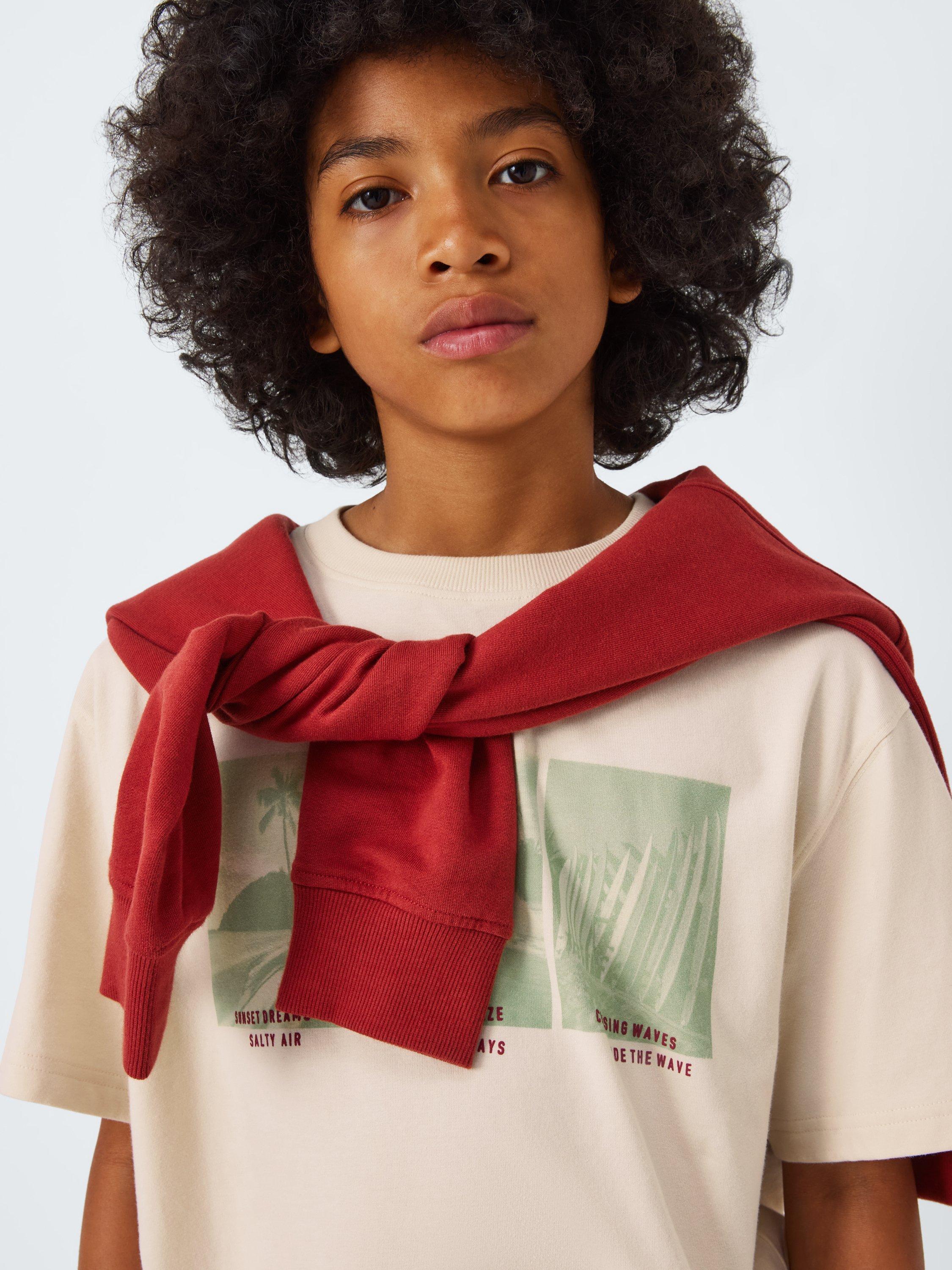 Product image 5 of 7, which shows John Lewis Kids' Surf Photo T-Shirt, White, 8 years