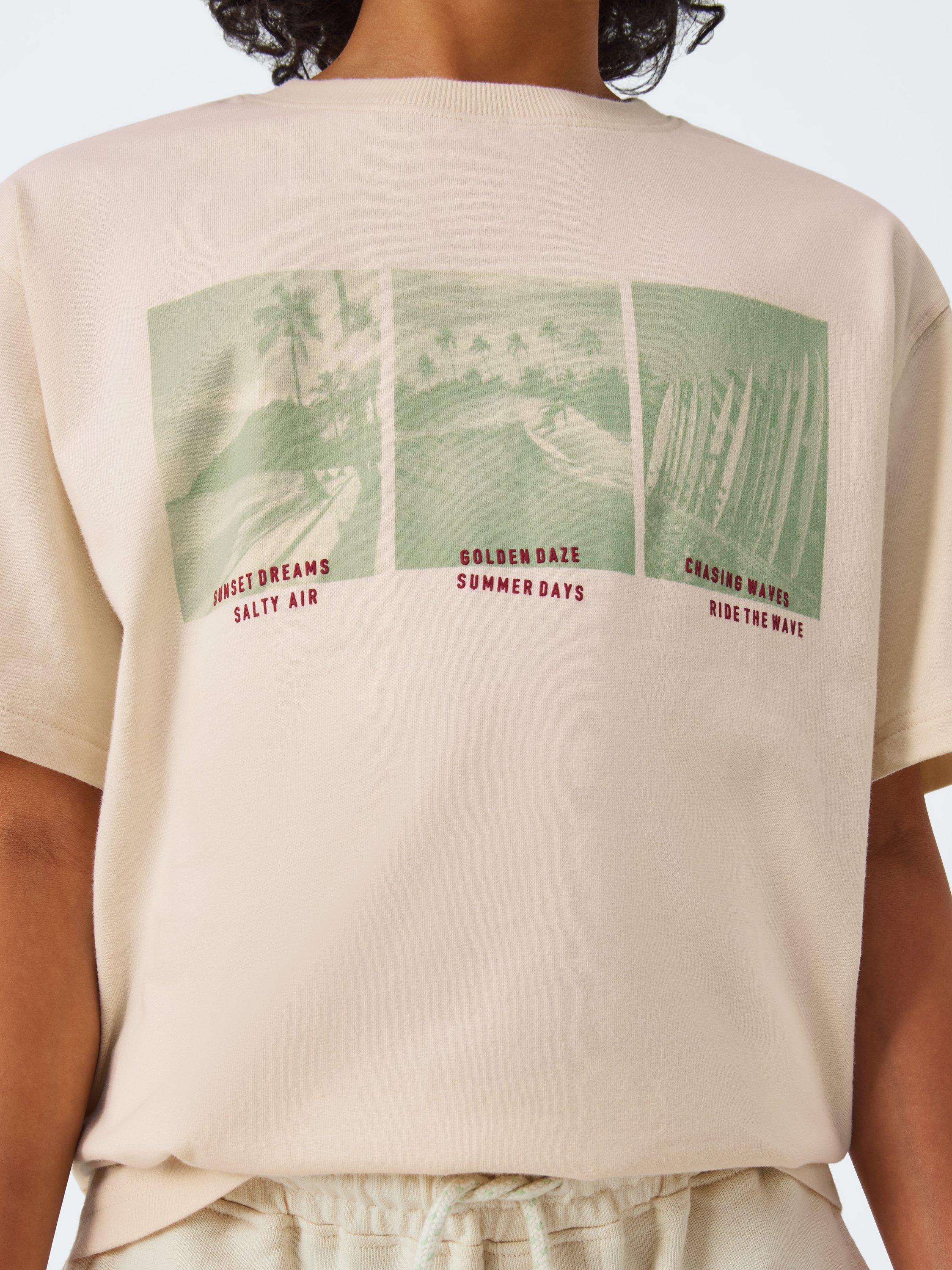 Product image 4 of 7, which shows John Lewis Kids' Surf Photo T-Shirt, White, 8 years
