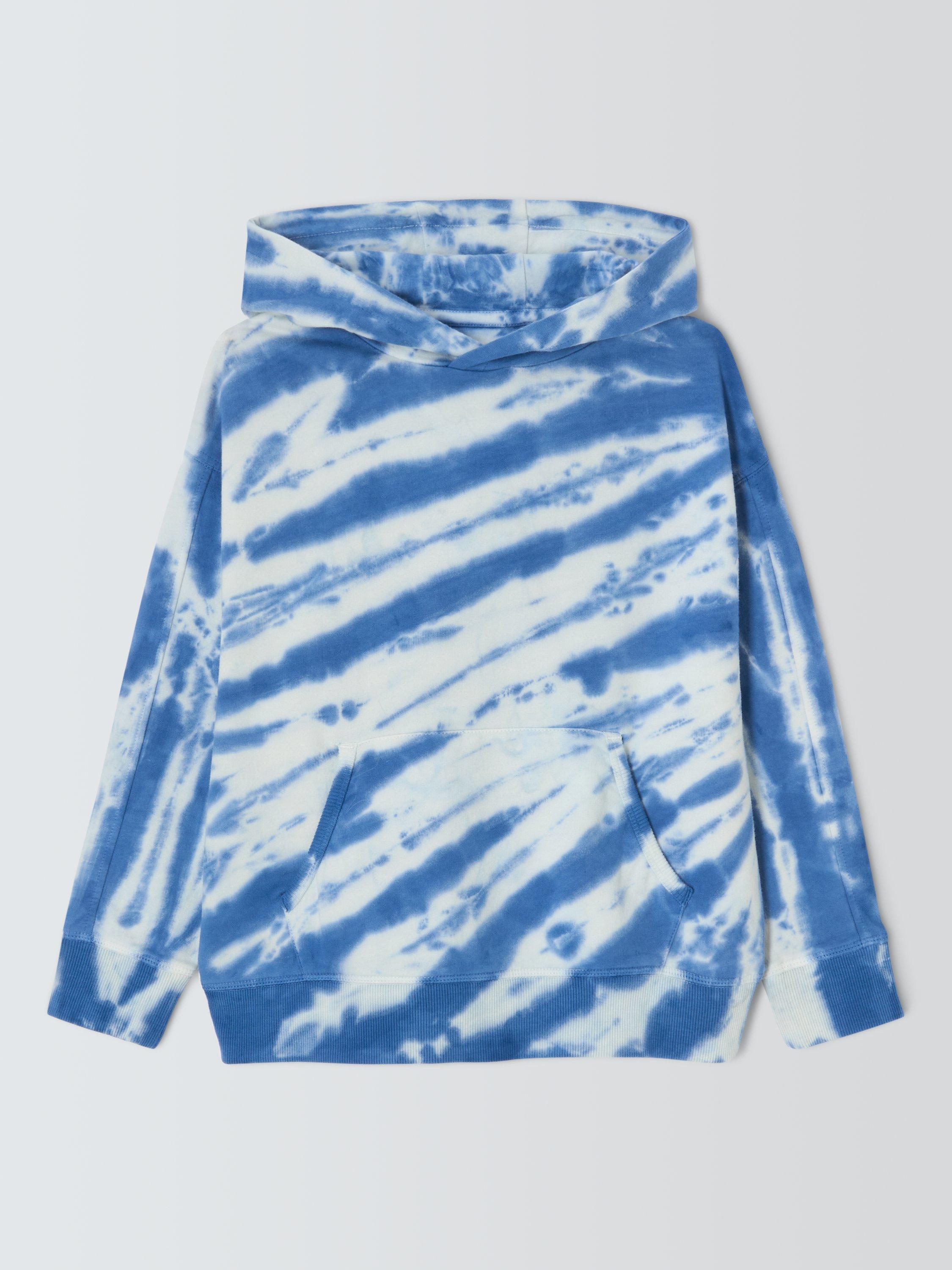 Product image 3 of 7, which shows John Lewis Kids' Tie Dye Hoodie, Blue, 2 years