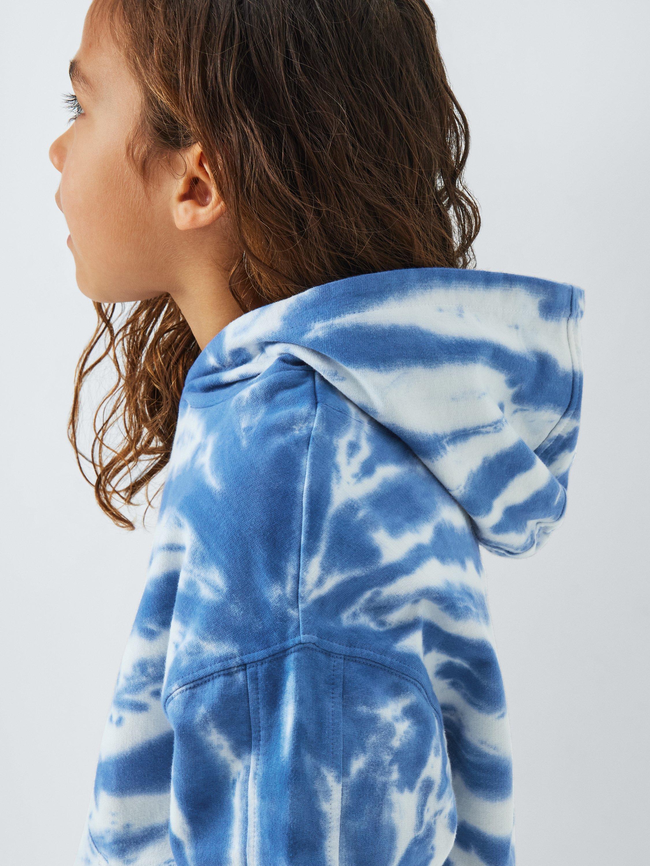 Product image 5 of 7, which shows John Lewis Kids' Tie Dye Hoodie, Blue, 2 years