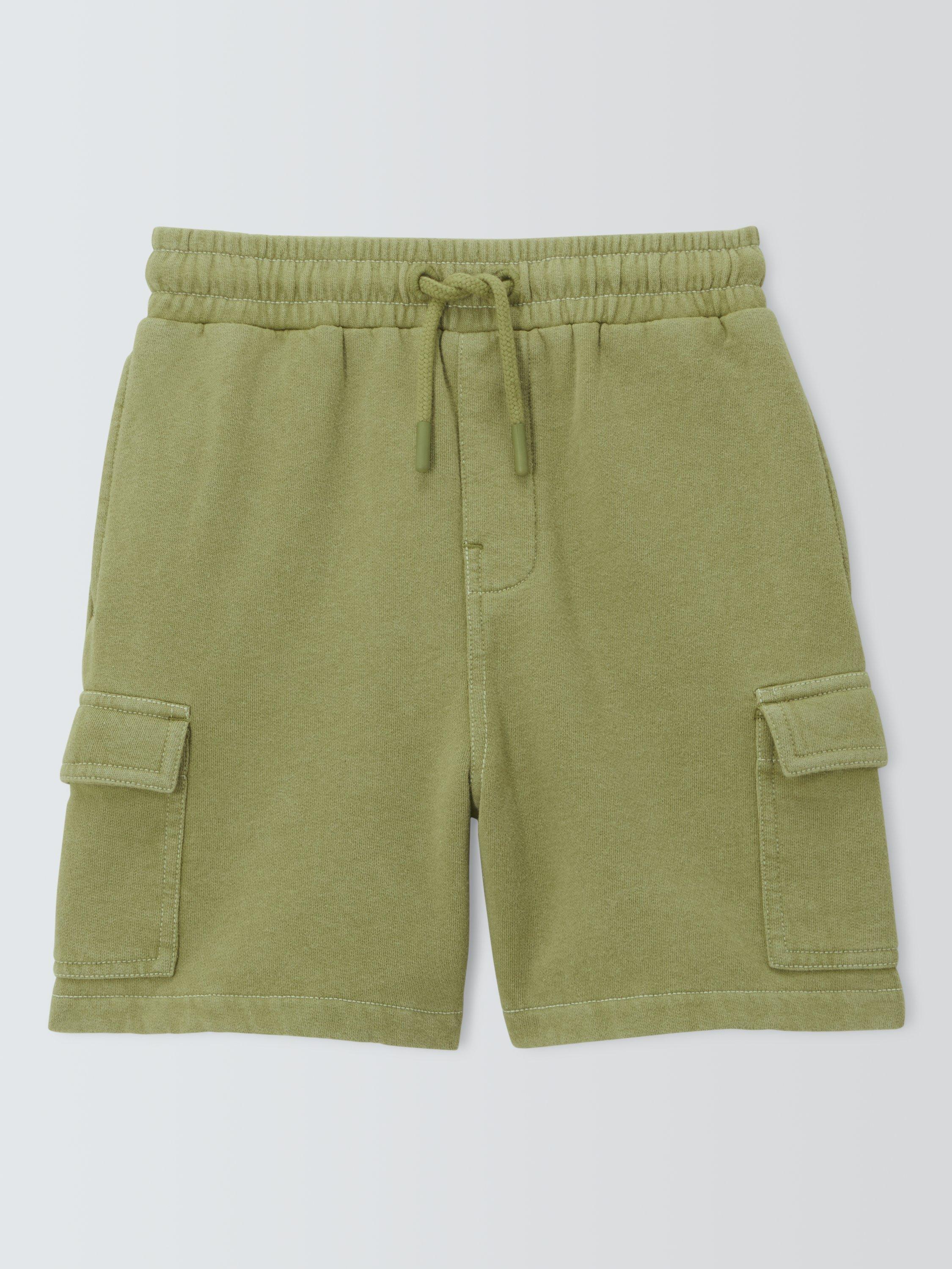 Product image 3 of 7, which shows John Lewis Kids' Jersey Cargo Shorts, Green, 3 years